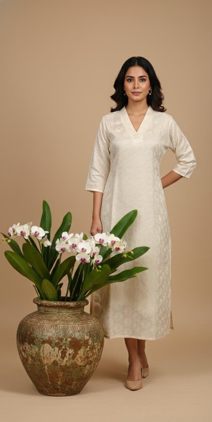 FULKARI Embroidered Straight Kurta