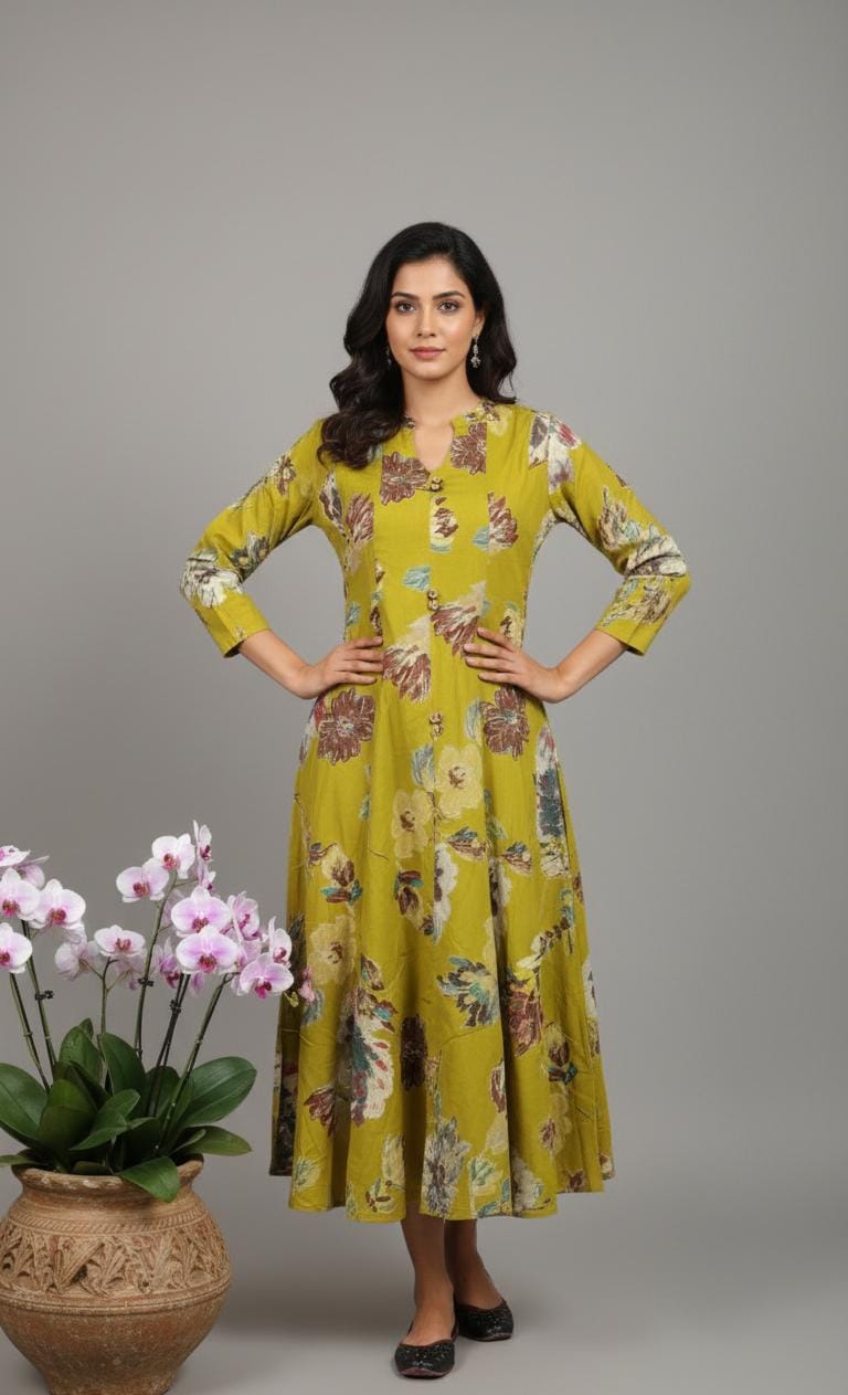 Mandala-Motif Bohemian Anarkali Gown