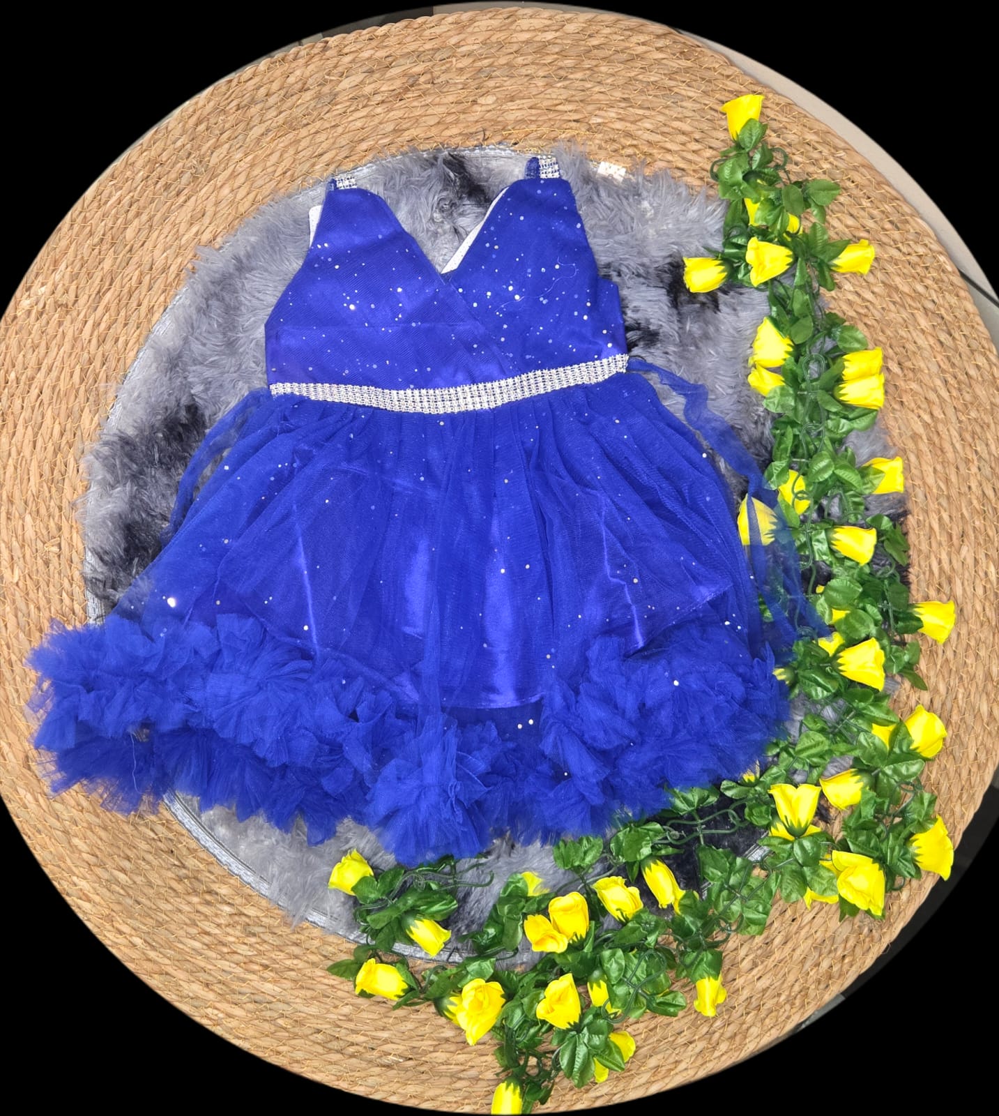 Midnight Starlet Royal Blue Ruffle Party Dress