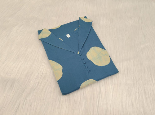 Blue Bandhani Print A-Line Kurta