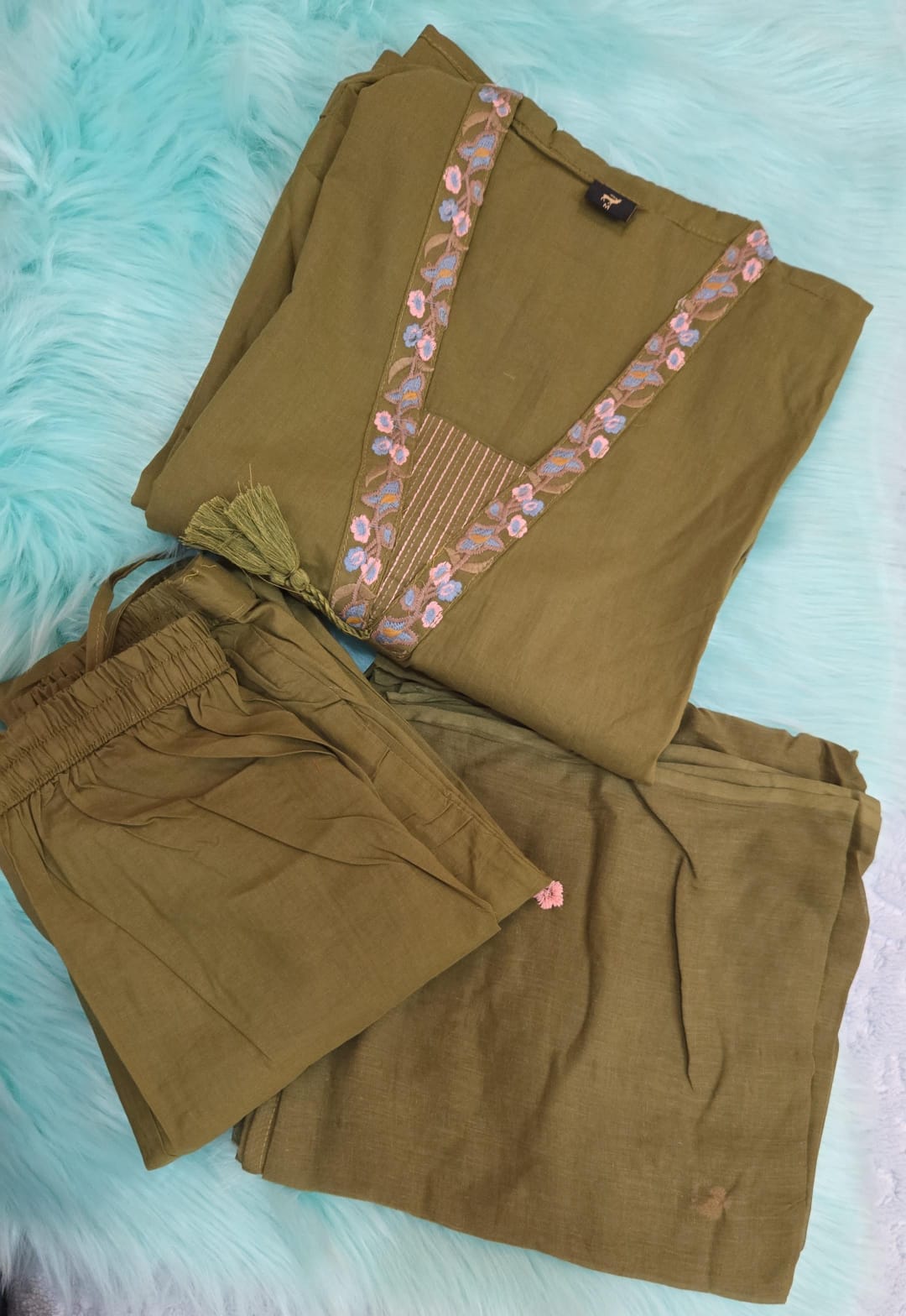 Olive Blossom Meadow Salwar Kameez