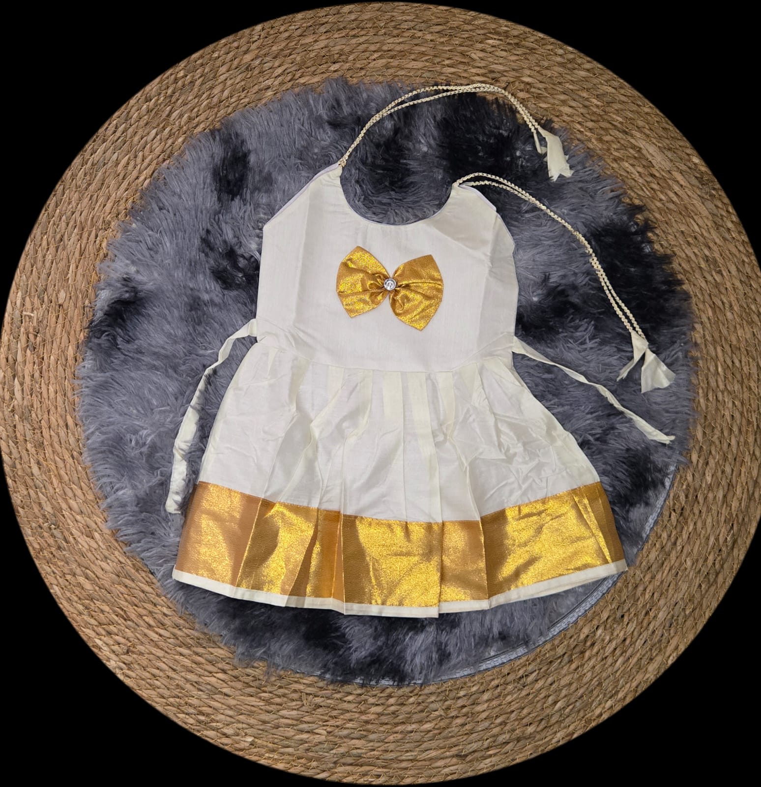 Royal ivory and gold frock dress