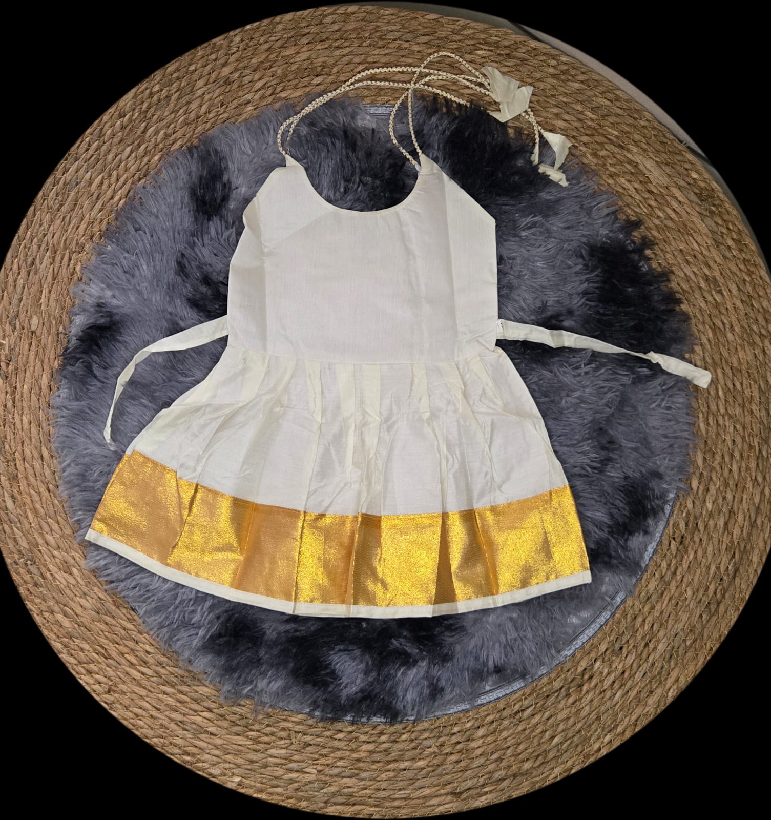 Royal ivory and gold frock dress